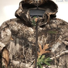 Magellan Outdoors Hunting Youth Medium Realtree Edge Camo Hooded Full Zip Jacket