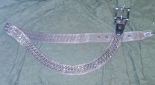 Silver Metal Mesh Chain Link Belt, Vintage, Unisex