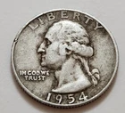 1954 D Washington Quarter 25c 90% Silver (X20)