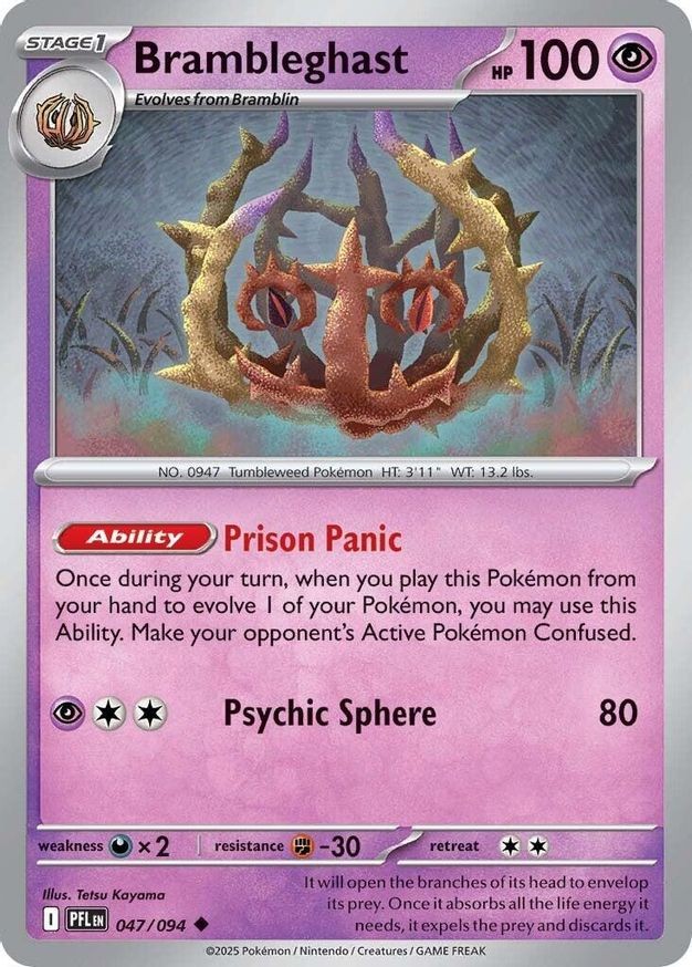 Pokemon Brambleghast (47/130) Phantasmal Flames NM REVERSE HOLO