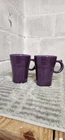 Set of 2 Fiesta Mulberry Tall Latte Mugs Ring Handled Thumb Rest Fiestaware HLC