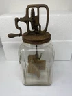 Vintage Old Butter Churn Metal Crank w/ Wooden Paddles - Rusty Top - Works