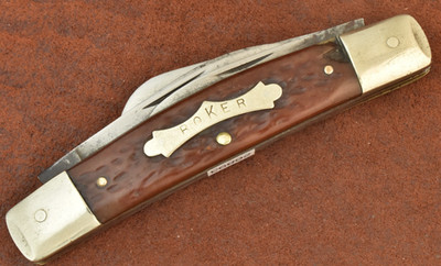 VINTAGE BOKER TREE BRAND MADE IN USA JUMBO CONGRESS KNIFE RED BONE (26893)