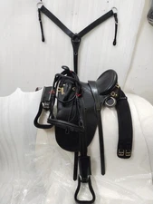Australian Stock Leather Horse Tack Saddle With All Accessories 15".