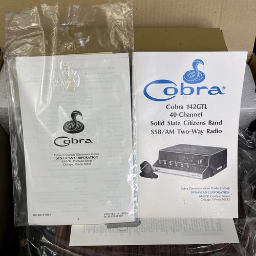 VTG Cobra 142 GTL AM/SSB CB Radio w/ Original Contents - USED ONCE THEN STORED - Zdjęcie 17 z 24