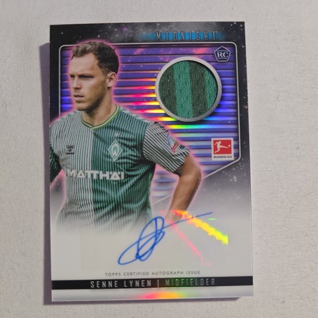 Topps Bundesliga Midnight 23/24 SV Werder Bremen Senne Lynen RC Base Patch Auto