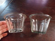 2 POTS A CONFITURE ANCIEN CONIQUE EN VERRE OLD CONICAL GLASS JAM JAR POT 