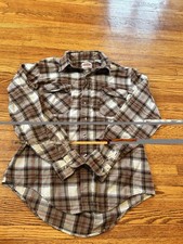 Vintage Dickies Flannel Button Up Long Sleeve Shirt Mens Size M, Plaid Cotton