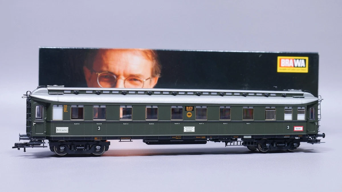 H0 DC Brawa 2444 Preußischer D-Zug-Wagen 3. Kl. C4ük 18 870 Han DRG OVP #ST_731