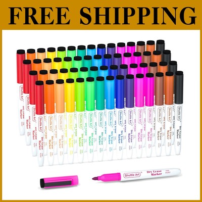 60 Magnetic Whiteboard Markers Set
