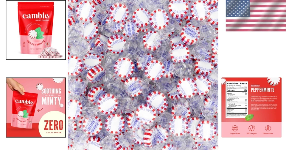 Mentas de menta bajas en calorías sin azúcar, 1 lb - sabor dulce a menta sin culpa Foto 2 de 4