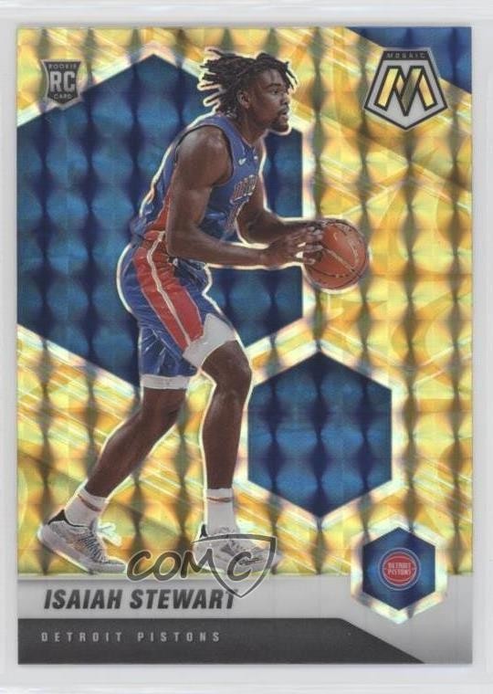 2020-21 Panini Mosaic Rookie Reactive Yellow Prizm Isaiah Stewart #223 0d3