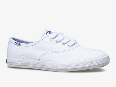 Keds Champion Original Canvas Lace-Up Sneaker, White, Girls, Size 1, Brand NEW