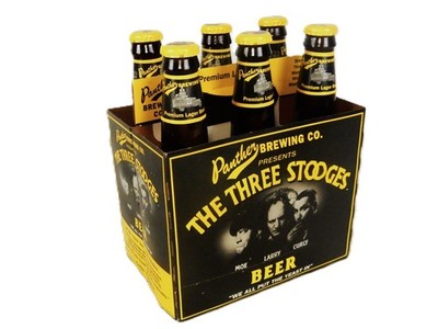 Three Stooges Beer, Six Pack Bottles, Panther Brewing Co, With