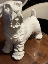 Vintage Italian Style White Ceramic Terrier Dog