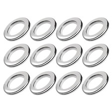 Curtain Grommets Plastic 1.5inch Inner Dia Drapery Eyelet Ring Silver Tone 12pcs