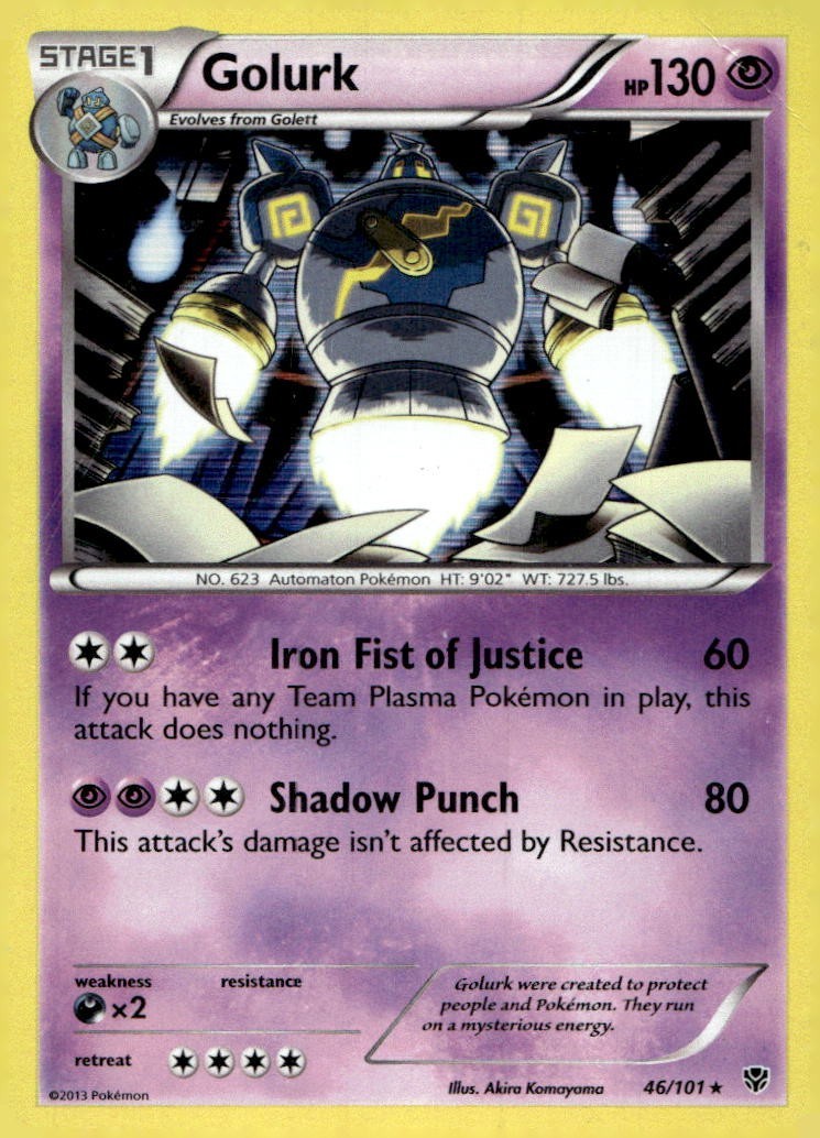 Golurk 46/101 Holo Rare Plasma Blast Pokemon LP/MP