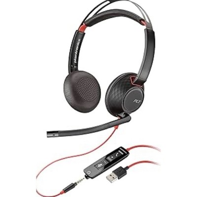 Poly Plantronics Blackwire 5220 USB A Headset with Boom Mic Case WFH NEW