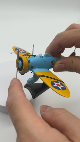 1:63 Boeing P-26 Peashooter Fighter Aircraft Model Diecast Military Collection - Video 1 of 1