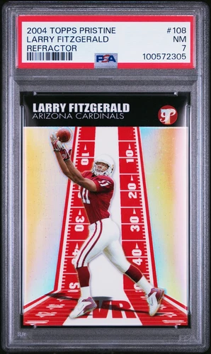 2004 TOPPS PRISTINE REFRACTOR #108 LARRY FITZGERALD ROOKIE RC 482/1099 PSA 7