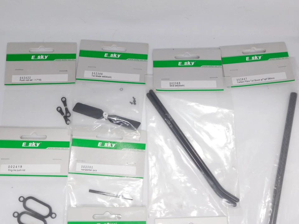 LOT 9 PARTS R/C E SKY GEAR PUSH ROD BEARING AXIS TAIL BLADE SKID SET TAIL BOOM - Image 4 of 4