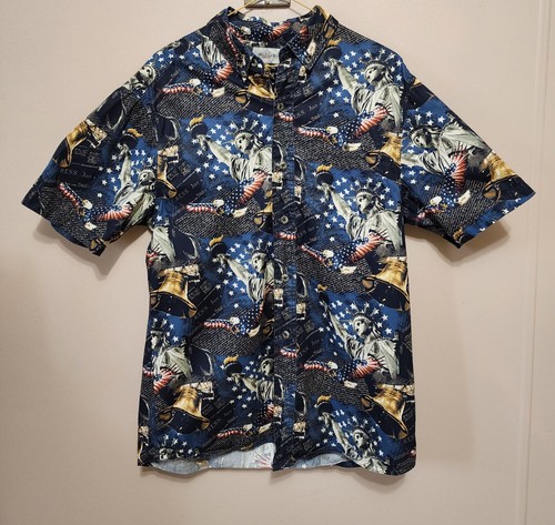 Mens Patriotic American Button Up Shirt from Bass Pro Shop Medium - Bild 1 von 6