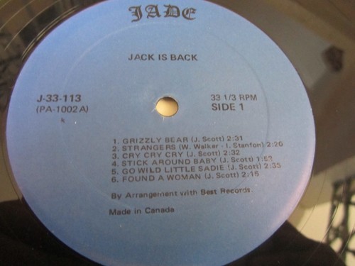 Lp vinyl. jack scott - jack is back (canada.1978) - Picture 3 of 5