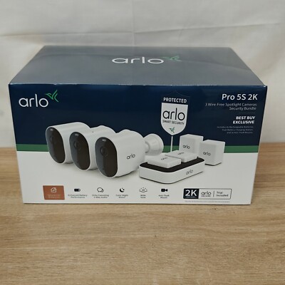 Arlo Pro 5S 2K Security Bundle with 3 Wireless Spotlight Cameras Firesale Price