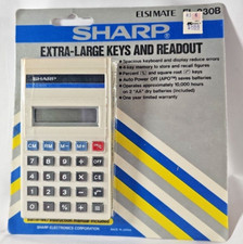 New Old Stock Sharp Calculator El-230B Extra Large Keys Vintage No Bats Open Box
