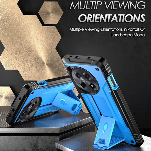 For OnePlus 12R 5G Case | Poetic with Kickstand and Built-in-Screen Cover Blue - Picture 4 of 7