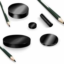 NEODYM MAGNET RUND SCHEIBEN D12-D80mm - N45 SCHWARZ 300KG 320KG Magnetangeln
