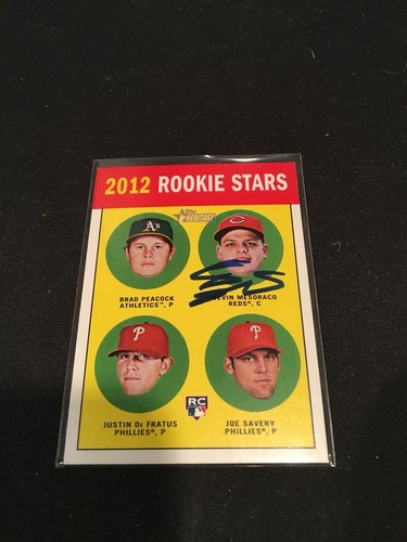 Devin Mesoraco Reds Signed Auto Autographed 2012 Topps Heritage Card #29 ~COA - Picture 2 of 5