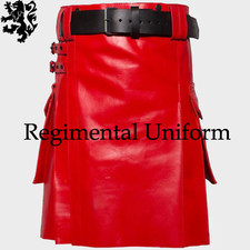 Modern Utility Kilts Traditional Kilt Cargo Red Leather Pride Kilt Lovers Kilts