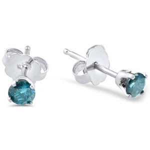1-4-CT-Blue-Diamond-Studs-14-Karat-White-Gold