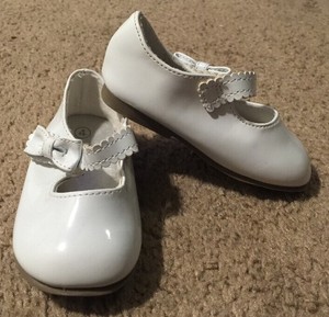 Baby Girls Teeny Toes Shiny Mary Jane Shoes With Bow - White, Size 4 | eBay