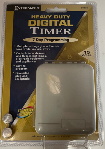 Intermatic Heavy Duty Digital Timer DT17C 7-Day Programming 15-Amps New
