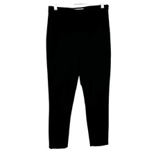 Everlane The Side-Zip Stretch Cotton Flat Front  Black Ankle Crop Pants Women 4