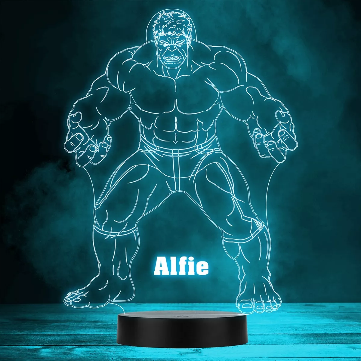 Hulk Hero Character Personalised Gift Colour Change LED Lamp Night Light