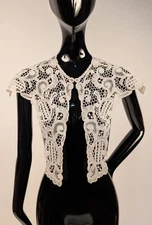 BEAUTIFUL VICTORIAN 19TH C HAND MADE LACE COLLAR FOR DRESS