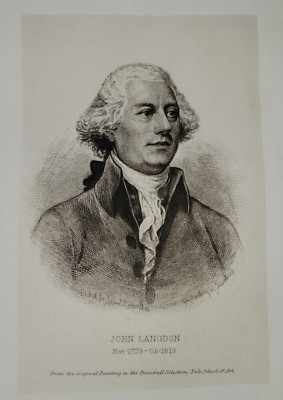 Portrait JOHN LANGDON Etched by Albert Rosenthal from John Trumbull 1889 Print