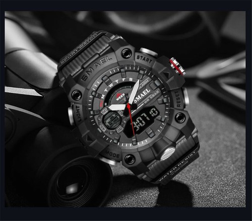 SMAEL Herren Digital Elektronische Armbanduhr Stecker Quarzuhr LED Militäruhren - Bild 13 von 27