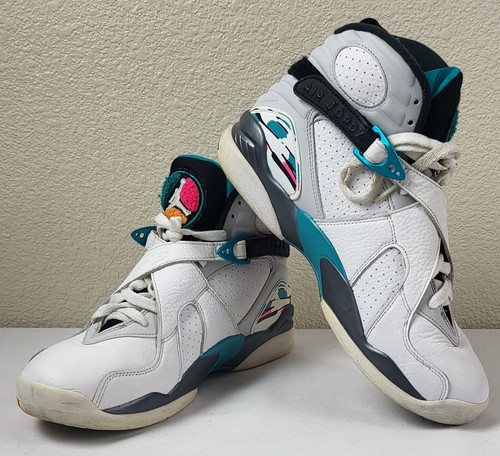 Nike Air Jordan 8 Retro South Beach OG VIII 305381–113 White shoes Mens 9.5 - Picture 3 of 10