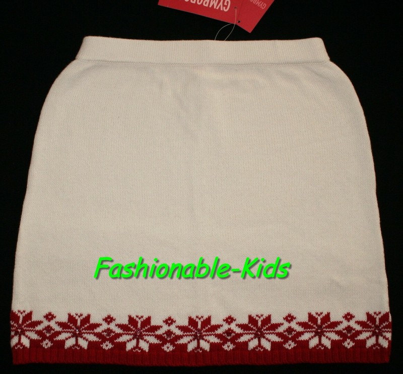 6 NWT Gymboree MOUNTAIN CABIN Holiday Cream Red Snowflake Sweater SKIRT Girls 