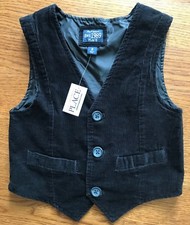 The Children's Place Boys Kids Corduroy Dress Vest Black sz 5