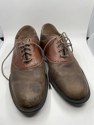 Johnston and Murphy Men 9 Brown Leather Round Toe Oxford Lace‎ Up Old Money Shoe Johnston & Murphy Mens Size 9.5M Oxford Brown Leather  main image 2