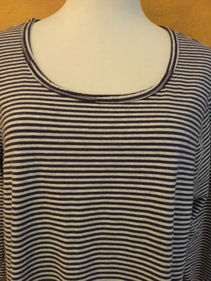 Camisa para dormir Nordstrom Plus para mujer púrpura gris y plata a rayas brillantes talla 1X Foto 3 de 4