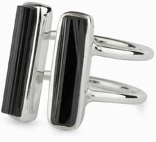 Black Tourmaline Ring Natural Gemstone 925 Solid Sterling Silver Handmade Ring