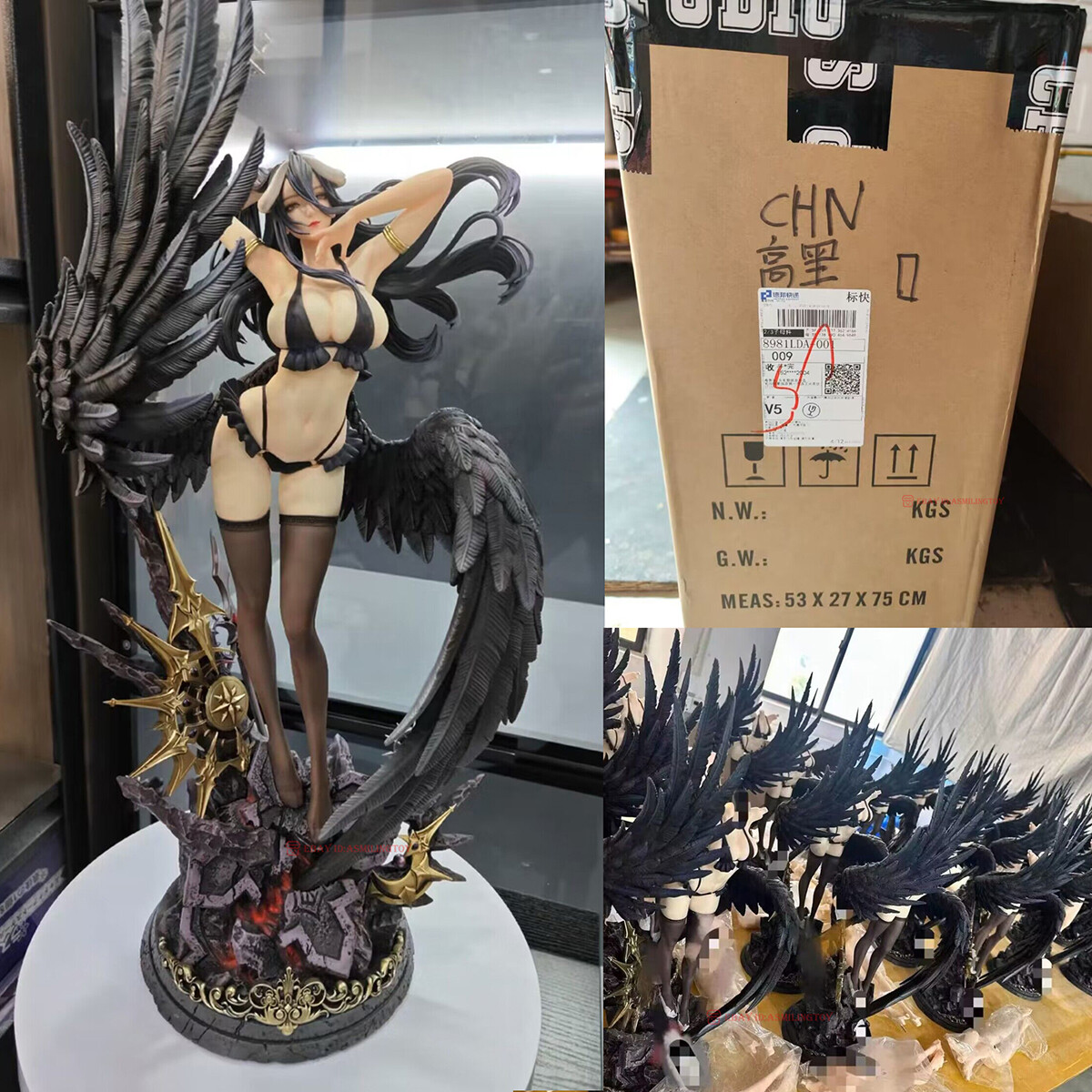 CP Studio 1/4 Overlord Albedo Black Silk DX Ver Resin Painted