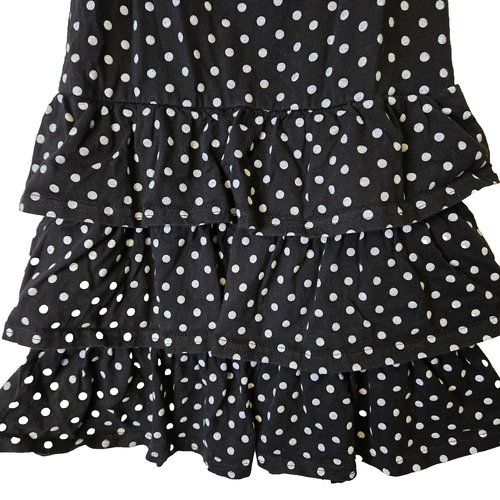 Hello Kitty Sundress Girls Sz M (7-8) Pink/Blk Polka Dot Bow Ruffle Tiered Dress - Picture 3 of 10