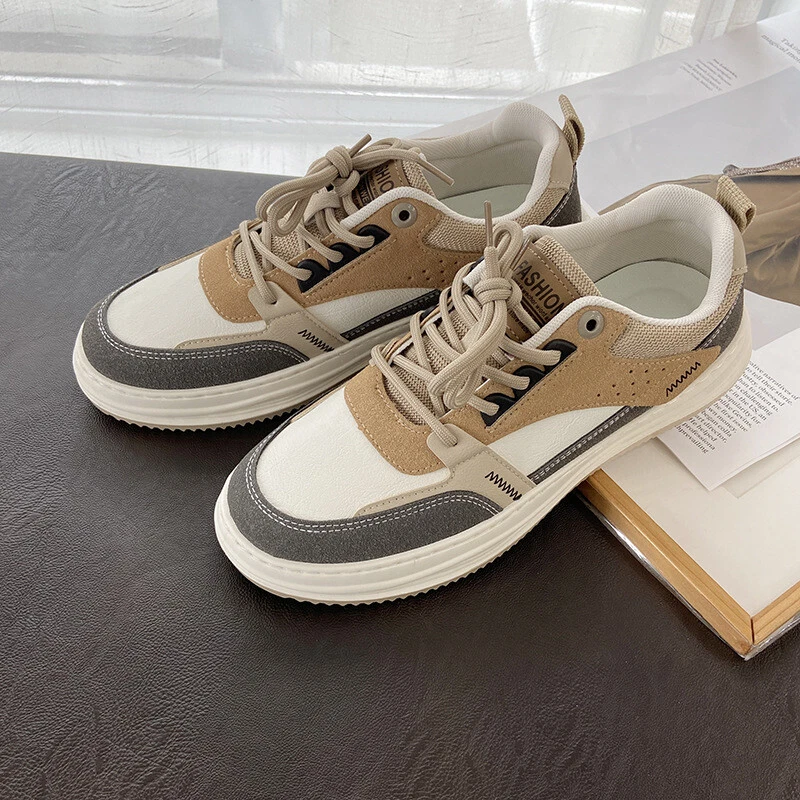 Men Spring Flat Casual Lace Up Comfort Sneakers Round Toe Breathable Sport Shoes